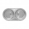 Fregadero Inoxidable 80 x 44 cm 2 Senos Duo 80 Roca.