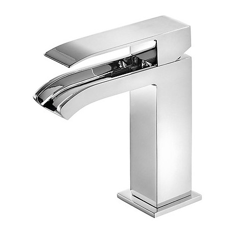 Monomando lavabo Cuadro-Tres con caño cascada libre.