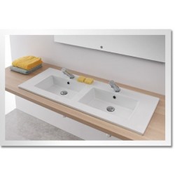 Lavabo Encimera dos senos Área 120 Unisan (121 x 46) cm.