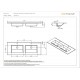 Lavabo Encimera dos senos Área 120 Unisan (121 x 46) cm.